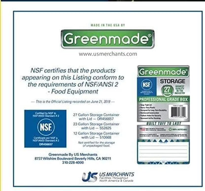 Greenmade Pro Plastic 27 Gal Storage Box, Black